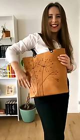 Kabelky - ALEX "Grass2" kožená kabelka s vypaľovaným obrázkom - 15420845_