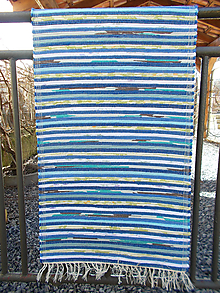 Úžitkový textil - tenké modré pásiky - 15422691_