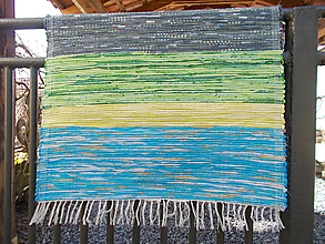 Úžitkový textil - tyrkysovo zeleno šedý - 15422905_