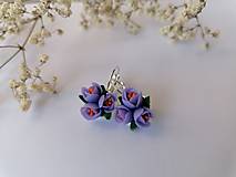 Náušnice - Jarné fialové kvety - 15423946_