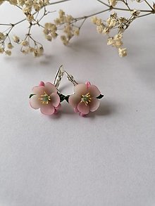 Náušnice - Jarné ružové kvety - 15423940_