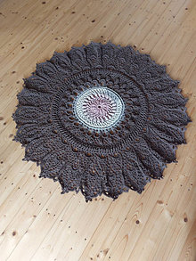 Úžitkový textil - Háčkovaný koberec - mandala - 15423103_
