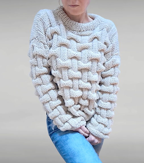 Pletený sveter - béžový