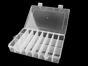 Obalový materiál - Plastový box, zásobník, 19,5x13 cm, 24 priehradok - 15423442_