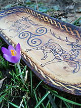 Nádoby - Keltská miska - Jeleň a triskelion - Celtic wooden bowl - 15423863_