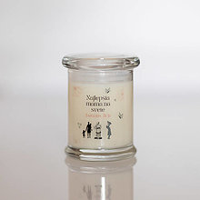 Sviečky - AKCIA - Sviečka s DREVENÝM knôtom zo sójového vosku v skle - Najlepšia mama 1 (Variant A) - 15422951_