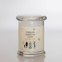 Svietidlá a sviečky - Sviečka s DREVENÝM knôtom zo sójového vosku v skle - Najlepšia mama 1 - 15422974_