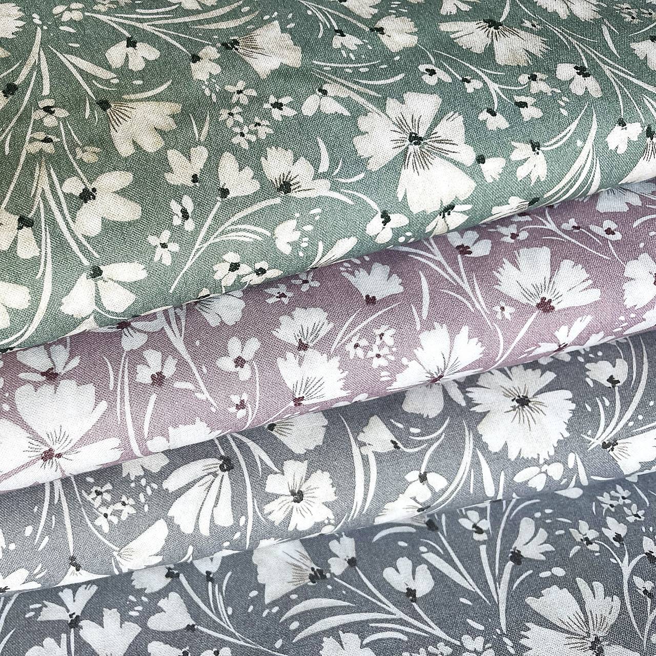 pastelové kvety, 100 % bavlna EÚ, šírka 140 cm