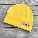 Detské čiapky - Rebrovaná čiapka organic - yellow - 15422630_