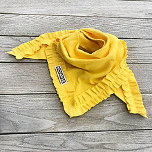 Detské doplnky - Rebrovaná organic šatka s volánikom - yellow - 15422572_