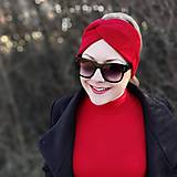 Čiapky, čelenky, klobúky - DEUX merino čelenka (ružové odtiene) (červená) - 15421631_