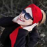 Čiapky, čelenky, klobúky - DEUX merino čelenka (ružové odtiene) (červená) - 15421634_