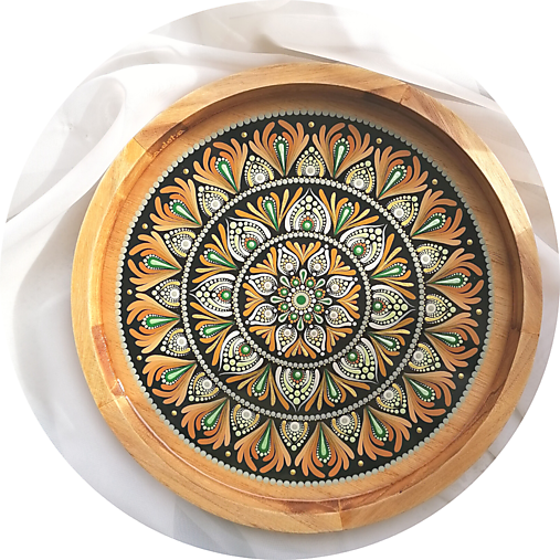 Nádoby - Bambusový živicový podnos s mandalou - 15422143_