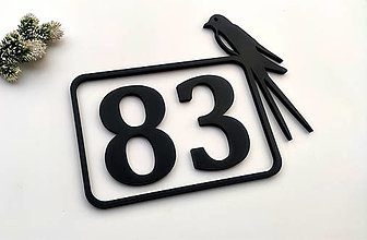 Tabuľky - Číslo na dom - sediaca lastovička (1-3 znaky - oddelené 12 cm číslice) - 15424851_