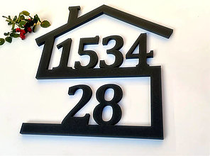 Tabuľky - Číslo na dom - dvojpodlažný dom (stredný domček - výška číslic 11cm) - 15424900_