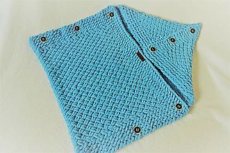 Detský textil - Ručne pletený fusak Puffy fine modrá - 15423483_