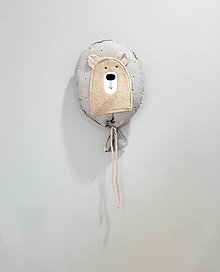 Detské doplnky - Balón na stenu STONE bodky bavlna macko svetlohnedý SADY - 15426310_