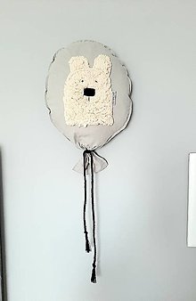Detské doplnky - Balón na stenu latte bavlna macko Teddy - 15426647_