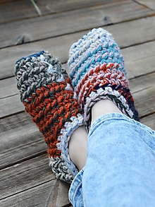 Ponožky, pančuchy, obuv - Papuče: farebný mix - 15427300_
