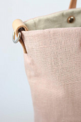 Veľké tašky - Dámska veľká elegantná kabelka, ľanová nepremokavá taška, letná kabelka svetloružovej farby - 15425660_