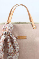 Veľké tašky - Dámska veľká elegantná kabelka, ľanová nepremokavá taška, letná kabelka svetloružovej farby - 15425666_