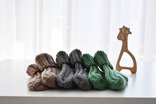 Detské topánky - Ponožky pre bábätko - MERINO - 15427522_