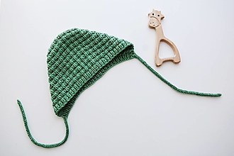 Detské čiapky - Čiapka pre bábätko - MERINO (Zelená) - 15427568_