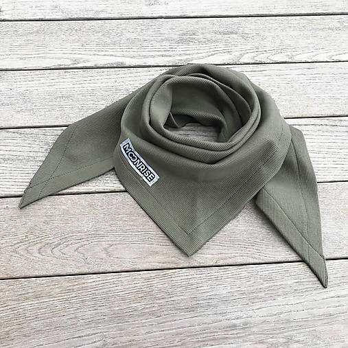 Detské doplnky - Rebrovaná organic šatka - khaki - 15425874_