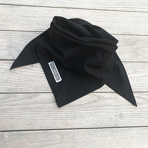 Detské doplnky - Rebrovaná organic šatka - black - 15425890_