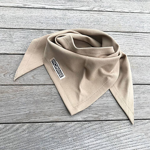 Detské doplnky - Rebrovaná organic šatka - beige - 15425934_