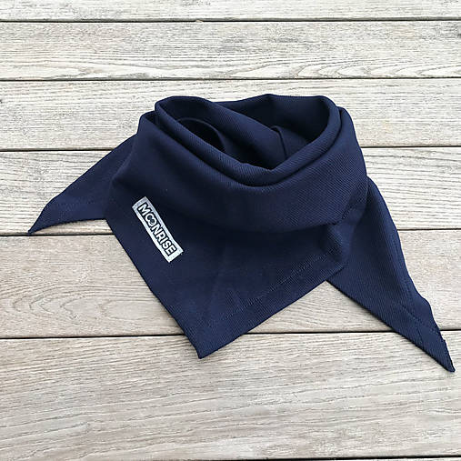 Detské doplnky - Rebrovaná organic šatka - dark blue - 15426545_