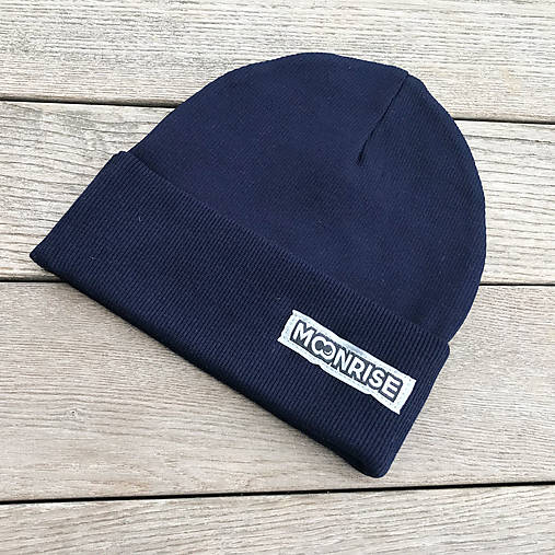 Detské čiapky - Rebrovaná čiapka organic - dark blue (4) - 15426557_