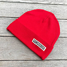 Detské čiapky - Rebrovaná čiapka organic - red - 15426517_