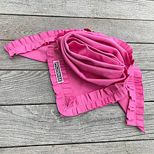 Detské doplnky - Rebrovaná organic šatka s volánikom -  sweet pink - 15426601_