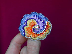 Brošne - Rainbow flower - 15425026_