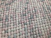 Detský textil - Puffy deka do kočíka 100x100cm ružovo-bielo-sivá - 15427134_