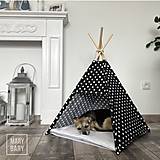 Pre zvieratá - TEEPEE stan - domček pre psa / mačku - bodkovaný čierny - 15428030_