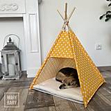 Pre zvieratá - TEEPEE stan - domček pre psa / mačku - bodkovaný žltý - 15428042_