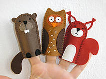 Hračky - Maňušky na prst - Zvieratká v lese 2 - 15425790_
