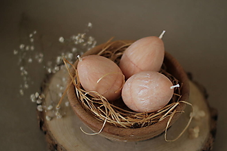 Dekorácie - Veľkonočné vajíčko - sviečka (Oranžová - pastelová) - 15428618_