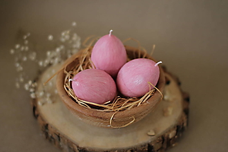 Dekorácie - Veľkonočné vajíčko - sviečka (ružové) - 15428637_