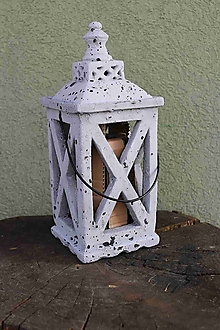 Dekorácie - Lampáš cementový v provensálskom štýle 15x15x25cm - dekorácia - 15429610_