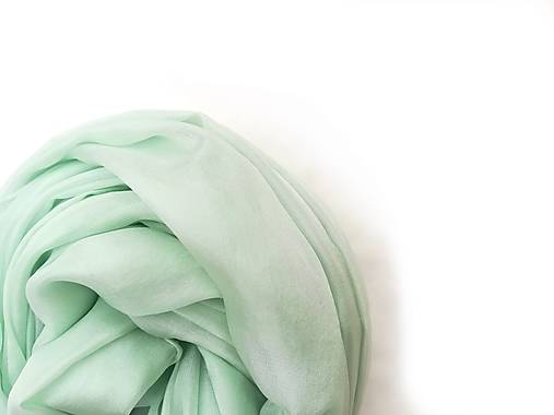 Šály a nákrčníky - "pastel mint" hodvábny šál (pléd, štóla) skladom - 15428592_