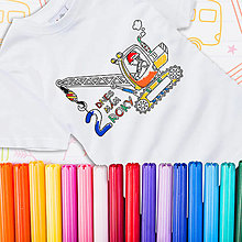 Detské oblečenie - Vymaľuj si tričko " Narodeninový žeriav" Od 1 do 12 rokov - 15432129_