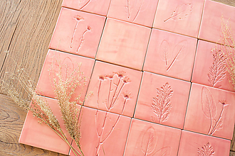 Dekorácie - Kachličky- ružové bylinky - 15430635_