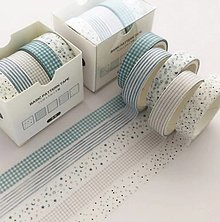 Papier - WP101 Washi pásky sada 5 kusov, šírka 1 cm - 15432755_