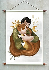 Grafika - Print -Láska hory prenáša - personalizovaná farba vlasov - 15433234_