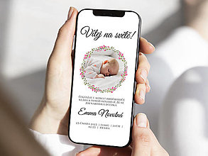 Grafika - Narodenie dieťaťa Oznámenie o narodenie bábätka Mobil 1 - 15432472_