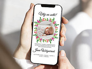 Grafika - Narodenie dieťaťa Oznámenie o narodenie bábätka Mobil 3 - 15432478_