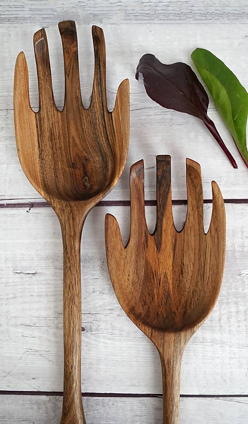Drevená šalátová súprava RUKY